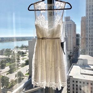 White Floral Lace Mini Dress - NEW WITH TAGS